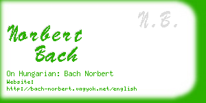 norbert bach business card